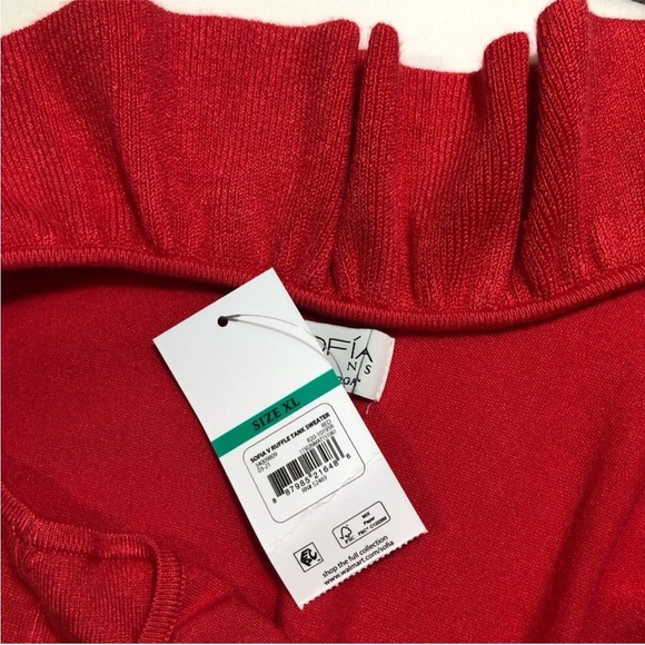 Sofia Vergara Red Versatile Ruffle Tank Knit Sweater Size XL - Picture 10 of 10